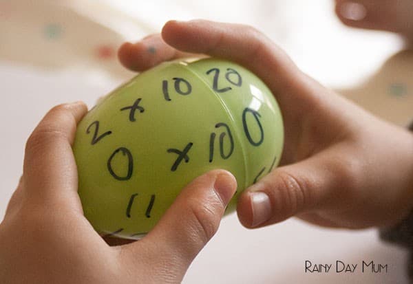 Multiplication Eggs - hands on times table practice for kids