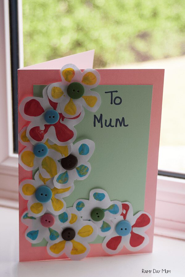 Simple Printed Mothers Day Card for Kids to make