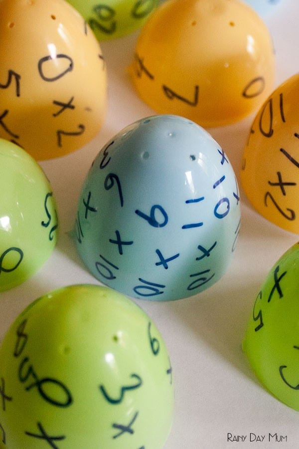 Multiplication Eggs - hands on times table practice for kids
