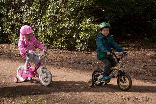 riding bikes around the forest. You can walk as your toddlers and preschoolers cycle along
