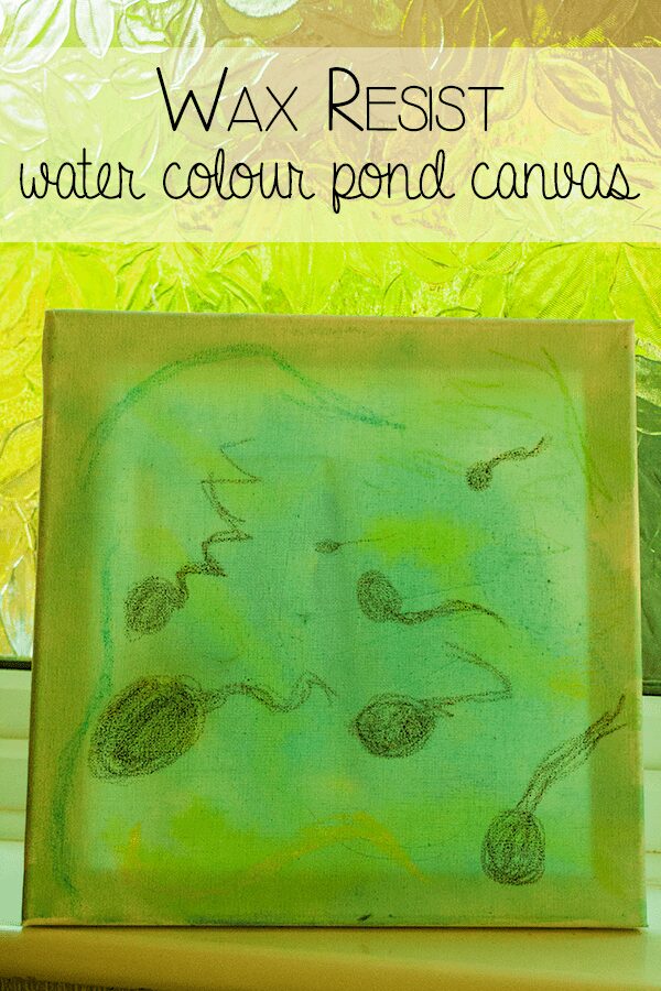 Wax Resist Water colour - pond canvas
