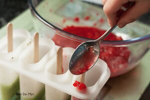 Simple Ice Pop Recipe ideal for summer that kids can make themselves with 3 of their 5 a day included and a sneaky delicious way to get them to eat and enjoy new foods.
