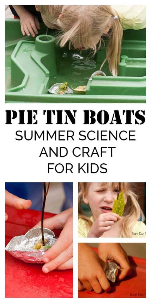 Summer Craft and Science activity for kids - ideal to add to your summer bucket list now. Create pie tin boats, use materials discovered and man-made and challenge your family to create the fastest that they can