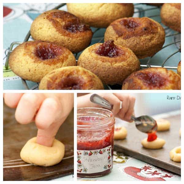 Make these delicious Strawberry Jam Thumbprint Cookies, the recipe includes a homemade strawberry Jam that is so easy to make kids can make it too.