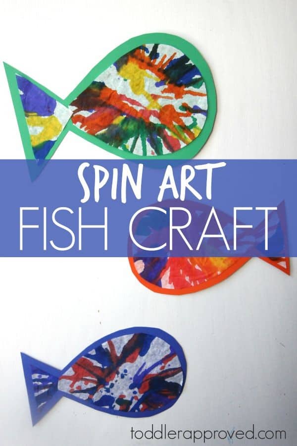Spin Art Rainbow Fish, art and craft activity for the favourite children's storybook The Rainbow Fish by Marcus Pfister