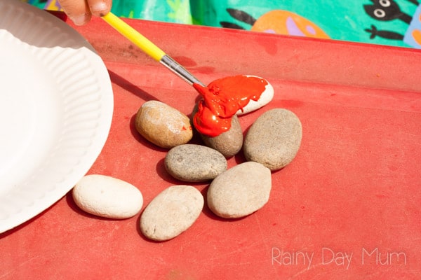 DIY Superhero Inspired Pattern Stones for first and second grade mathematics pattern and sequence work
