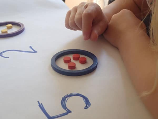 counting and recognising the regular arrangement of the number 4 in objects