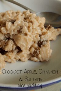 Crockpot Apple and Cinnamon Rice Pudding