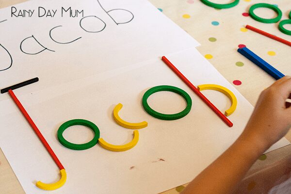 Build my Name STEM activity for preschoolers