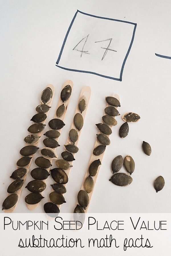 Create your own fall inspired math manipulatives with these pumpkin seed place value tools for learning and use them with early elementary children to revise and learn place value math facts