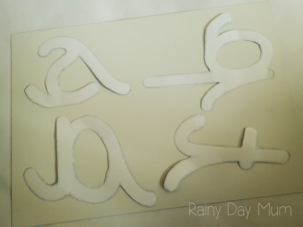 DIY sensory cursive letters - help your children with tactile memory and work on letter formation with this step by step guide including a FREE printable of the cursive alphabet to make your own Sensory Letters