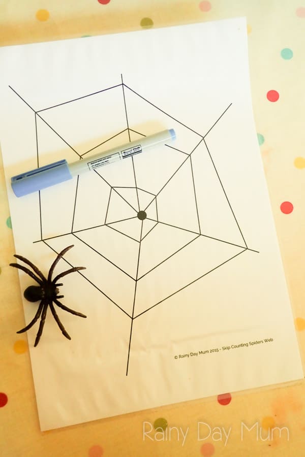 Skip Counting Spiders web - math for elementary students to help with skip counting