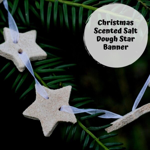 simple salt dough star banner made with Christmas scented salt dough