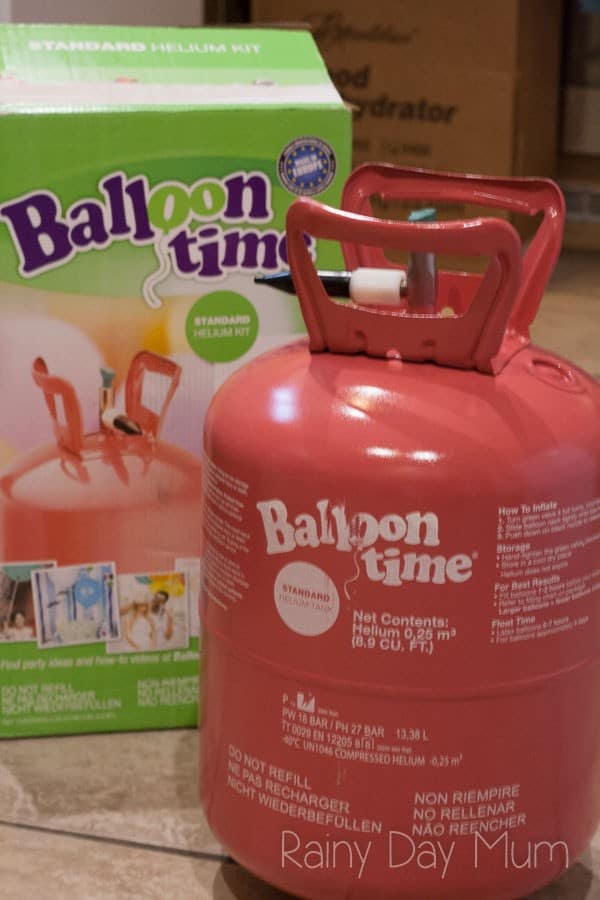 balloon time helium tank and box