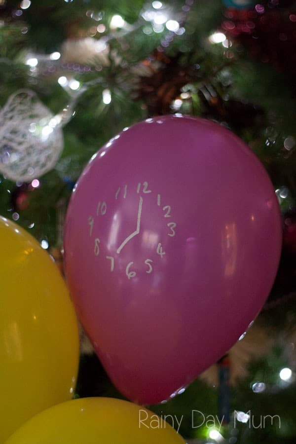 New Year's Eve Countdown balloon for a quick and easy countdown for new years with the kids