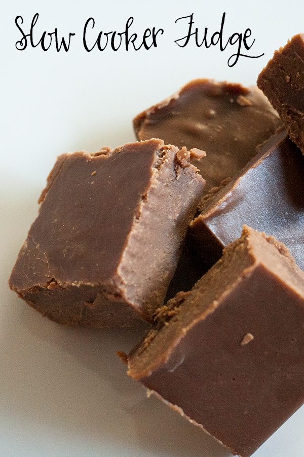 chocolate fudge made in the slow cooker