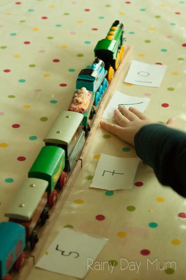 Inspired by the classic children's storybook The Little Engine that Could an early years hands-on mathematics activity to teach counting on and back