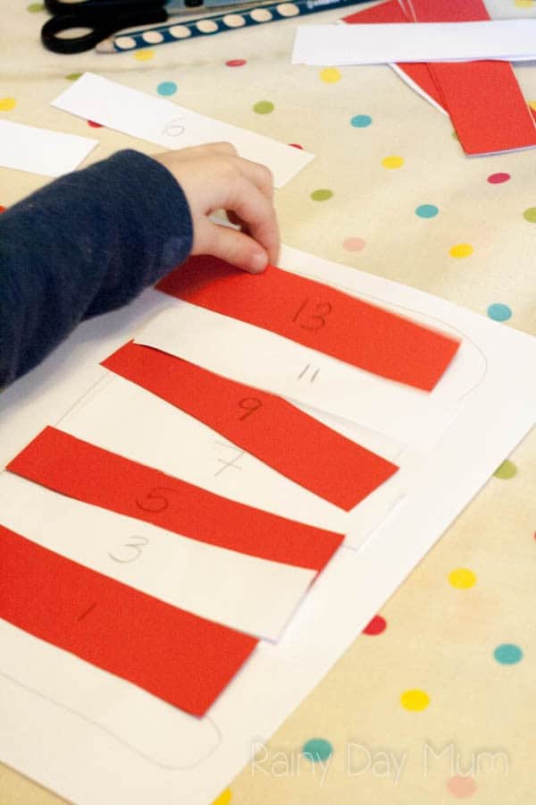 Inspired by the book The Cat in the Hat by Dr Seuss work with children on number lines and sequencing. An easy DIY activity that you can adapt for different ages