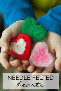 Needle Felted Hearts – Beginner Needle Felting Project for Kids