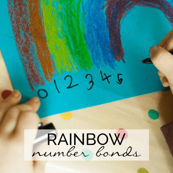 Mix art and math to create a rainbow number bonds resource to help kids to quickly identify the number bonds to 10 or 100