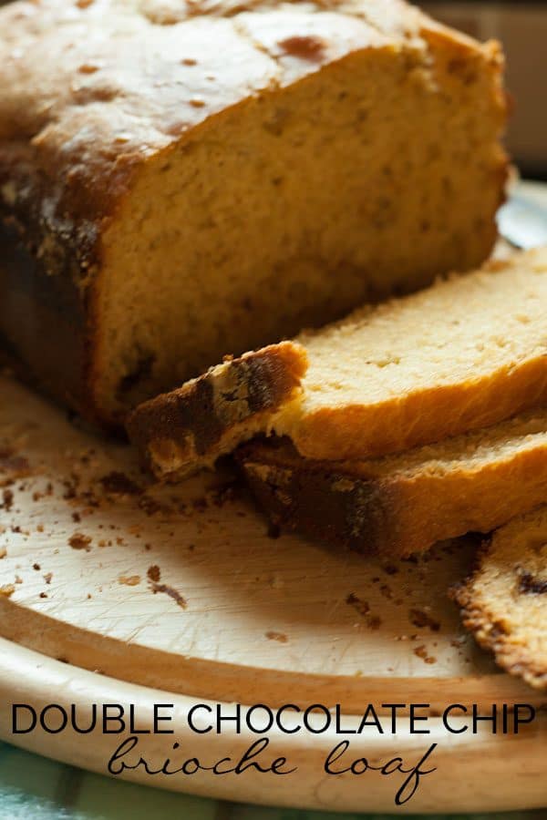 Delicious bread recipe for Double Chocolate Chip Brioche Style Loaf. Inspired by the French sweet loaf and an ideal breakfast treat for the family