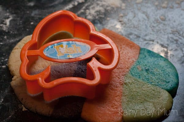 Super easy Rainbow Fish Egg-Free Sugar Cookie Recipe perfect to make with kids especially those that love to eat the cookie dough as you make it! 