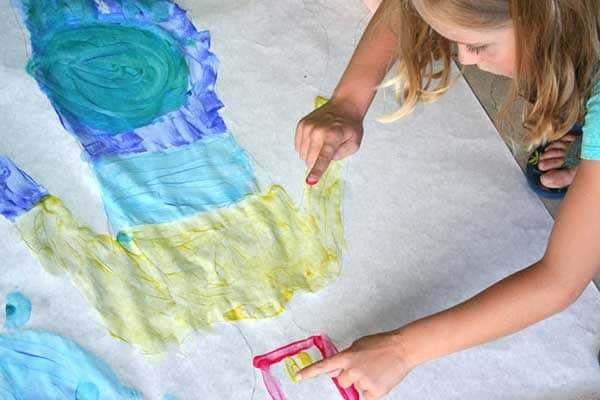 Explore memories and feelings with books and art. Fantastic suggestion to read The Specific Ocean and create paint memories of the beach and ocean