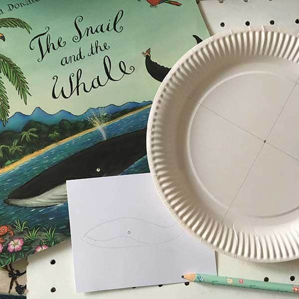Create a story wheel to help with comprehension and story telling language skills with kids based on the book The Snail and the Whale by Julia Donaldson