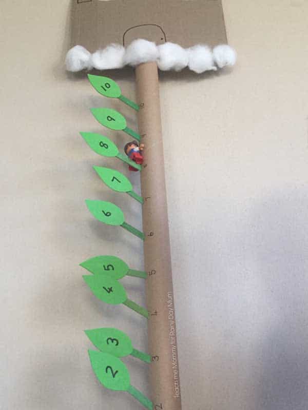 Count and climb Jack's beanstalk with this fun early year maths activity for toddlers and preschoolers for the classic Fairy Tale Jack and the Beanstalk