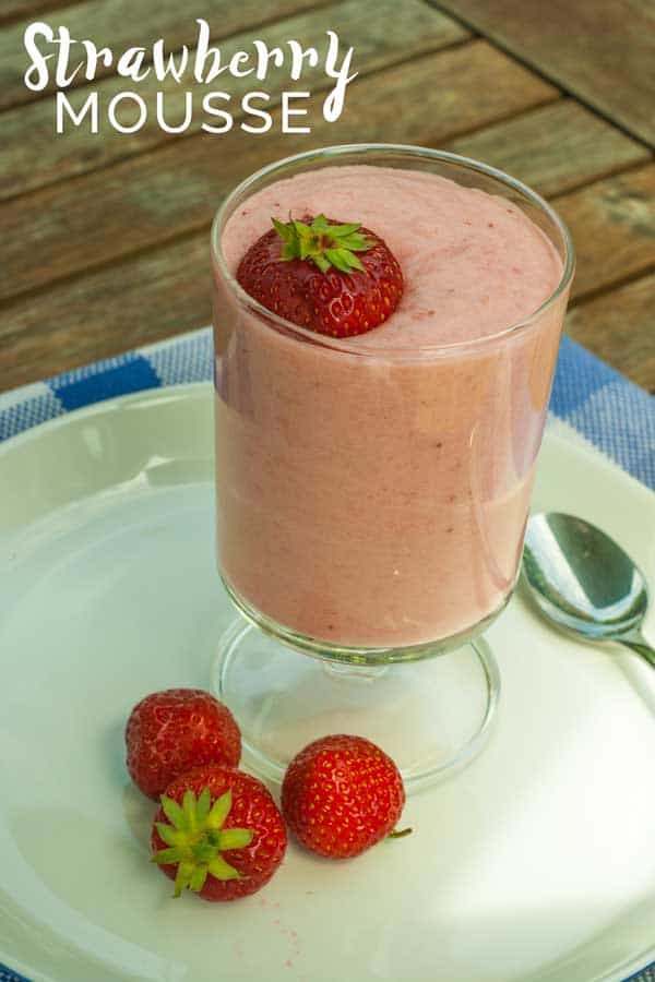 Delicious light and fluffy traditional strawberry mousse recipe ideal to use those overripe strawberries left in the fridge. Perfect for summer menus.