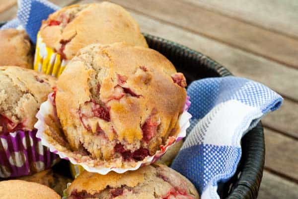 Perfect summer recipe and ideal for breakfast or a snack. Strawberry Muffins one of the best ways to use up over ripe strawberries this summer