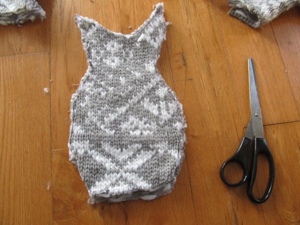 recycled sweater owl babies craft