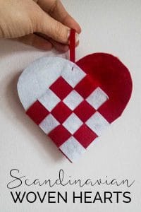 Simple Scandinavian Woven Heart Ornaments