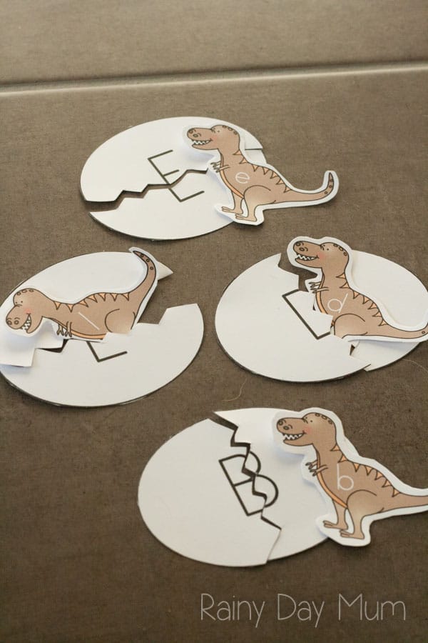 dinosaur upper and lower case letter matching game