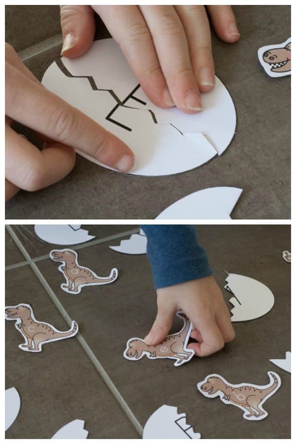 cracking eggs an extension activtity for the dino baby printable letter game for preschoolers