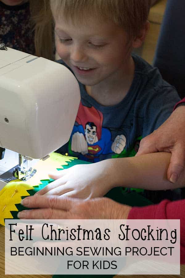 Start your kids sewing this Christmas with this simple to make Felt Christmas Stocking and ideal project for them and you to learn to make together