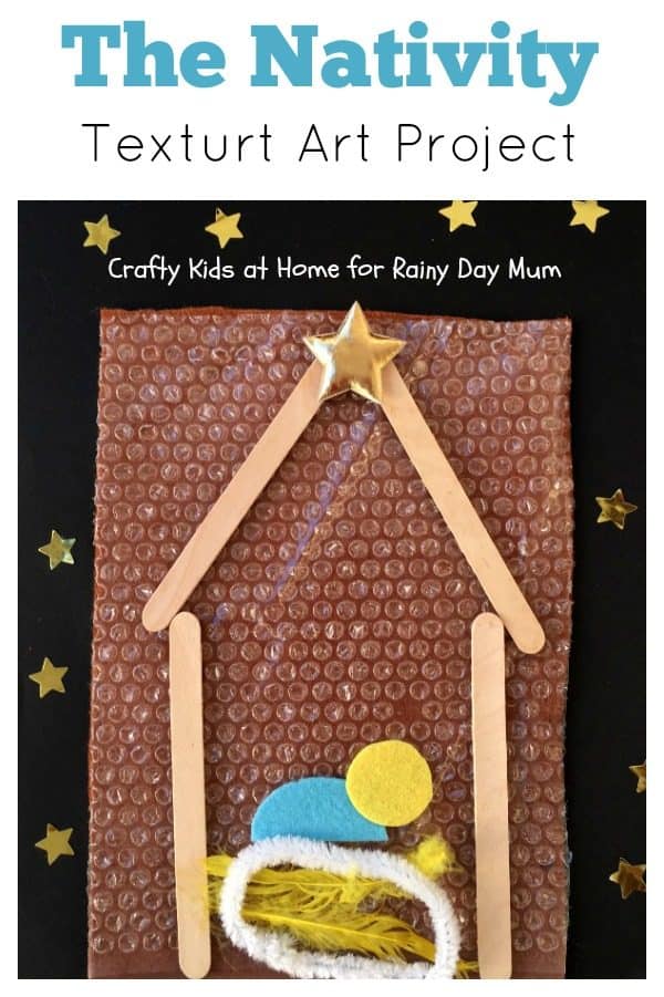 Textured Art Nativity Project for kids - based on the Nativity Story create this sensory art project