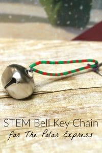 Polar Express themed STEM activity that creates a Key Chain at the same time