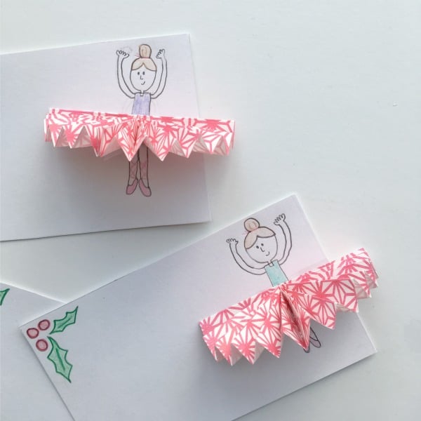 simple Nutcracker Sugar Plum Fairy Gift Tags for Kids to Make with origami paper