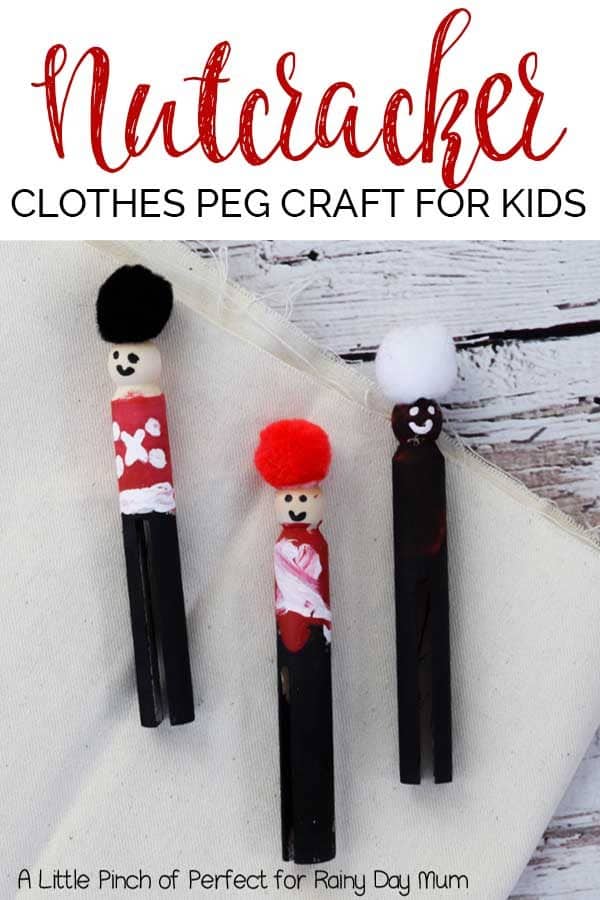 The Nutcracker inspired clothes peg dolls for Christmas Decorations. Simple and Easy to make Christmas Craft with Kidsa