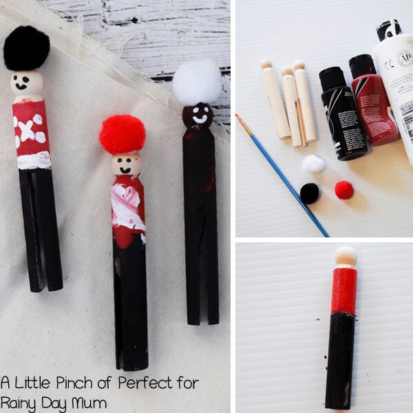 The Nutcracker inspired clothes peg dolls for Christmas Decorations. Simple and Easy to make Christmas Craft with Kidsa