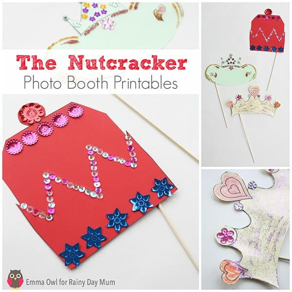 A must have for your Nutcracker themed party these DIY Nutcracker photo booth props can be made and then used to capture those Christmas Memories