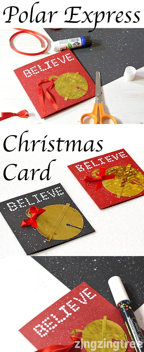 Create this fun and easy Polar Express "I believe" inspired Christmas Card Craft that is ideal to make with children or for children.