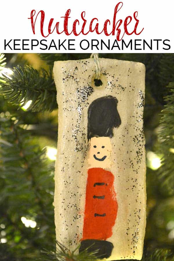 Easy Christmas Craft for kids this Fingerprint Keepsake saltdough nutcracker ornament is the perfect addition to your Christmas Tree this year