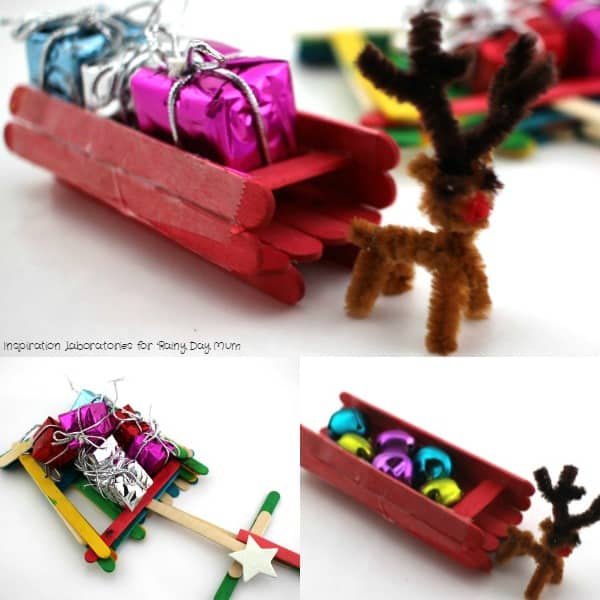 Christmas Sleigh Building Challenge for kids - can they build a sleigh that will hold all of the present that Santa needs to deliver on Christmas Eve