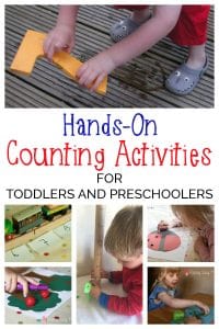 A selection of hands-on and DIY maths games for Toddlers and Preschoolers focusing on Number work, counting and introducing early addition and subtraction.