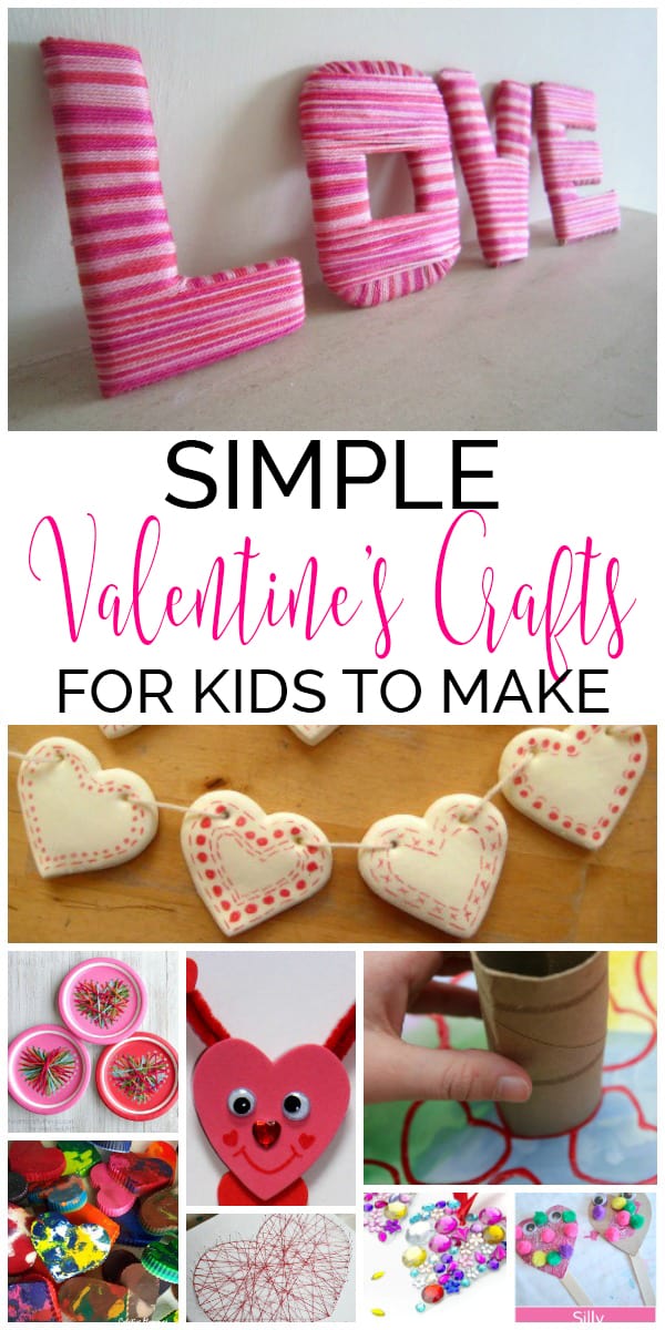 Easy, simple kids crafts to make for Valentine's Day. A selection to make with children of all ages from toddlers through to teens.