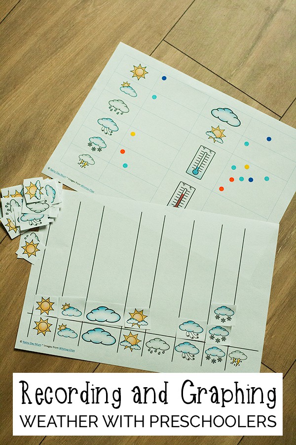 Guide and lesson plan on recording and graphing weather with preschoolers. Including book suggestions, circle time and resources.