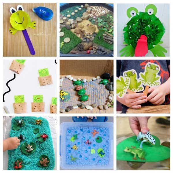 Hopping mad frog-themed crafts and activities for toddlers and preschoolers ideal for spring based learning and fun in and out of the classroom.