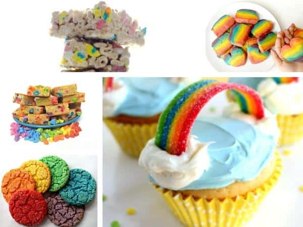 rainbow cakes and cookies